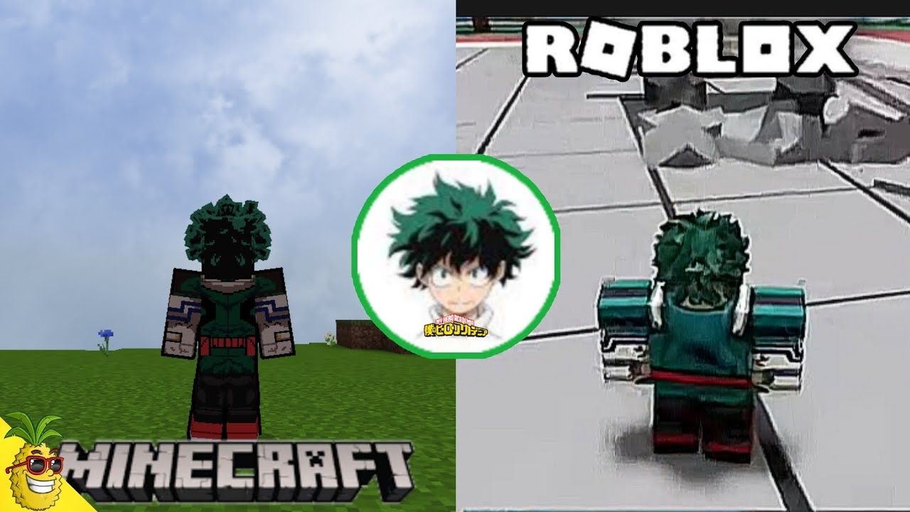 All DEKU Moves In ANIME, MINECRAFT AND ROBLOX - YouTube