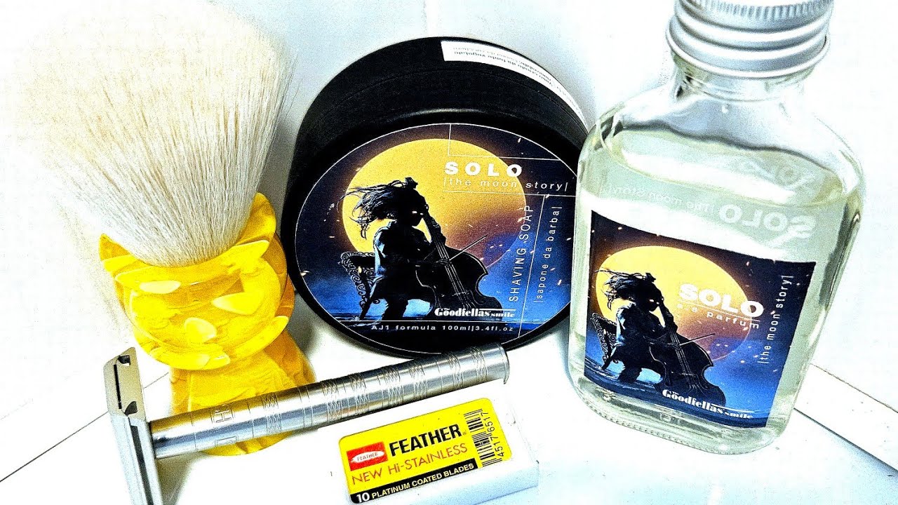 Henson AL13 +++ Safety Razor. The Goodfellas Smile Solo Soap & Splash. Feather Blade. AP Shave Co