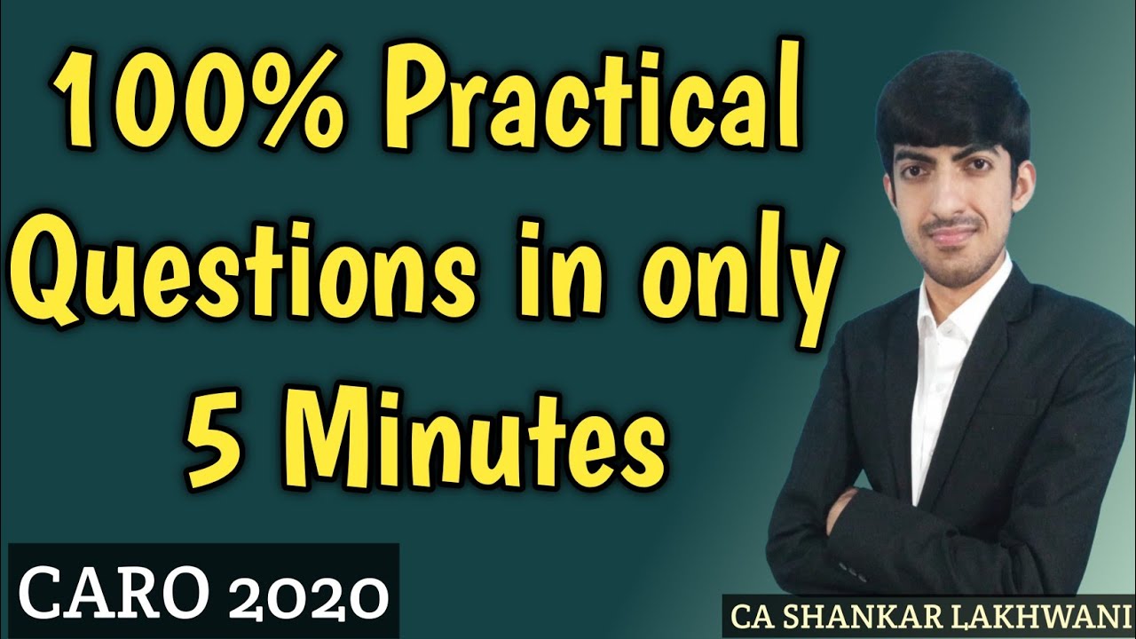 Only 5 Minutes Practical Questions I Numerical Questions in 5 Minutes I CARO 2020 I CA Final Audit