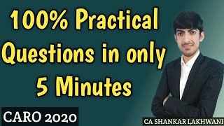 Only 5 Minutes Practical Questions I Numerical Questions in 5 Minutes I CARO 2020 I CA Final Audit