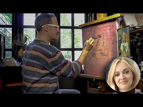 How to begin a portrait. Facetime Portraits: Jonathan Yeo paints Fearne Cotton. Part 1