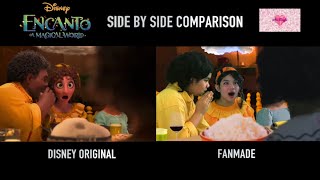 Encanto Dinner Scene Side By Side Comparison Disney Encanto Vs Fanmade Encanto In Real Life