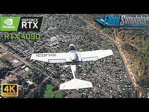 Spectacular Flight Simulation: RTX 4090 Max Settings Over Darwin's Breathtaking Landscapes