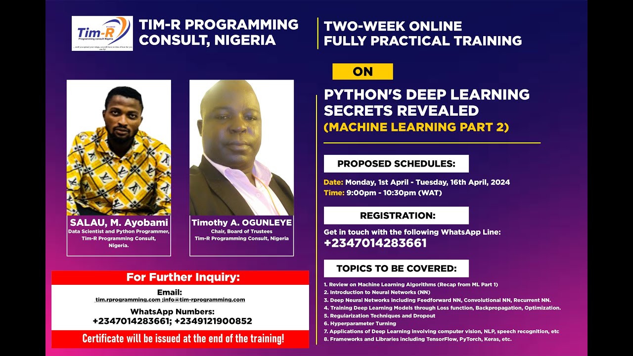 (Continuation): MACHINE LEARNING AND DEEP LEARNING DAY 1 B APRIL 15 ...