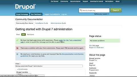 Drupal.org Documentation