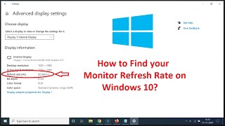 How to Find your Monitor Refresh Rate on Windows 10?