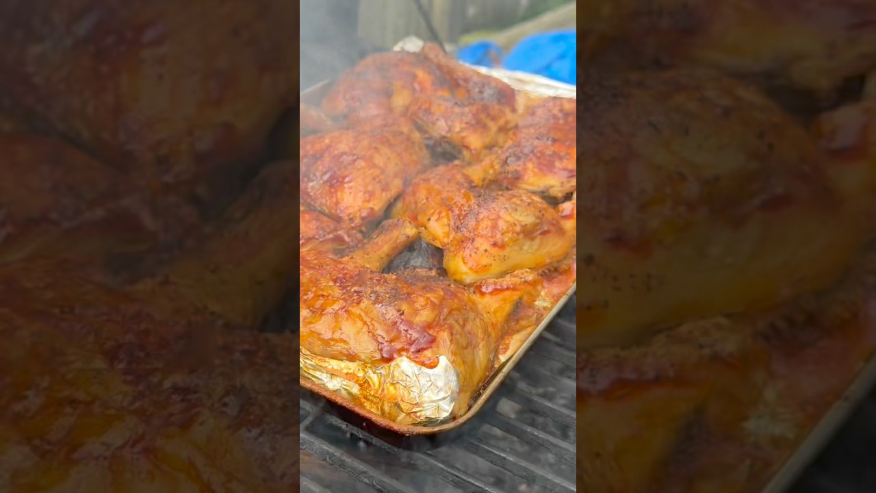 Best smoking BBQ chicken for tonight men’s Bible study dinner!