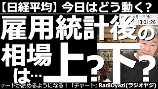 【日経平均－今日はどう動く？】米雇用統計後の相場は上昇？下落？　今晩９時30分に雇用統計が発表される。これが良すぎると株が下がり、悪ければ株は上がる、と予想されているが、そうでもないのでは？という話。