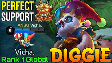 Perfect Support Diggie MVP Plays - Top 1 Global Diggie by Vicha. - Mobile Legends