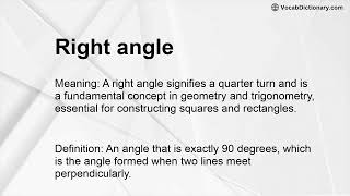 Right angle Meaning