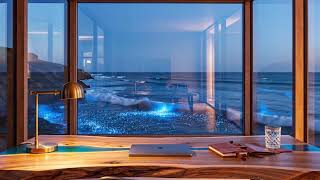 Deep Focus Music for Productivity ☕ Luxury Ocean Workspace Ambience |