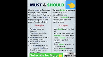 Must & Should example sentences#aleenarais#vira#shortviralvideo