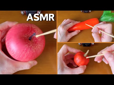 【ASMR】りんごやにんじんなどを耳かきで引っ掻く音　The soothing sound of earpicking fruits and vegetables 【音フェチ】
