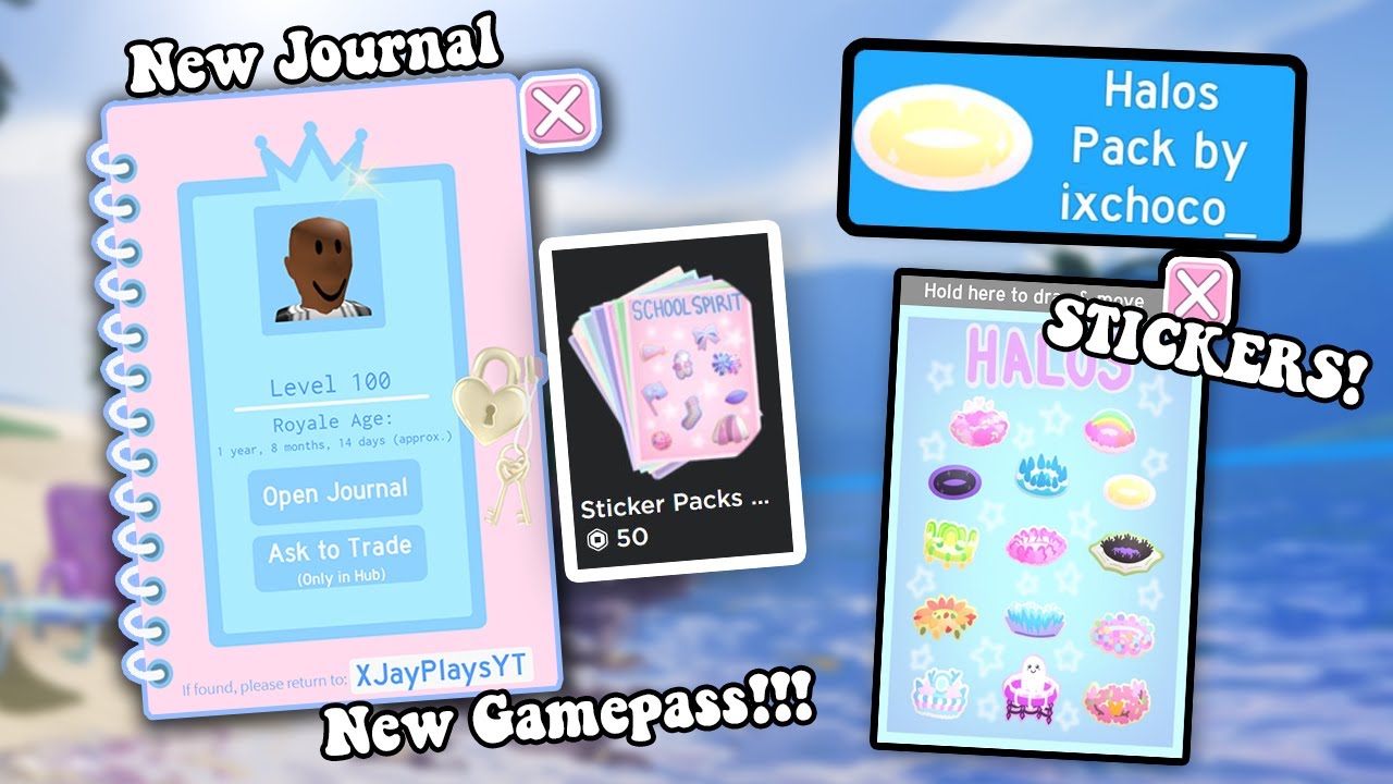 How To Access New Journal In Royale High New Gamepass All Sticker Packs Youtube