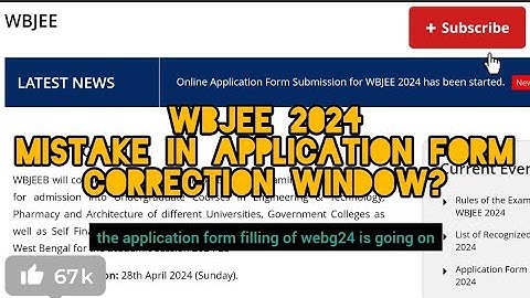 WBJEE 2024 💯 MISTAKE IN APPLICATION FORM FILLING 🤔 HOW TO EDIT UPDATE #wbjee #wbjee2024