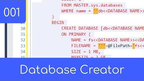 001- Create Database Procedure - SQL Master Data Management