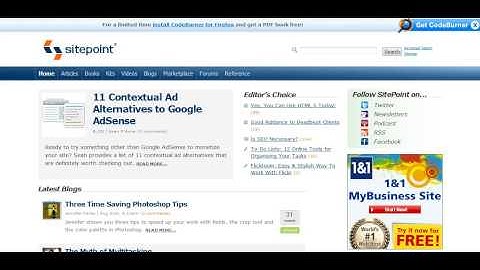 Webmaster tips: the sitepoint website
