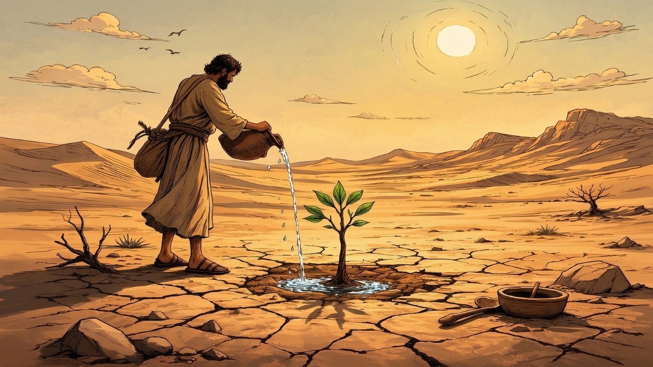 عاش سنوات يزرع شجرة واحدة في الصحراء… وعندما أثمرت تغيّر كل شيء!!!!!