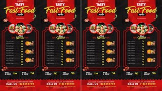 MENU RESTAURANT: Free PSD Template to use for free||Restaurant Menu Design In Adobe Photoshop CC