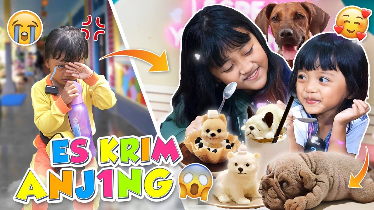 PERTAMA KALI DINAR MAKAN ES KRIM BENTUK ANJING BARENG DANISA😍 