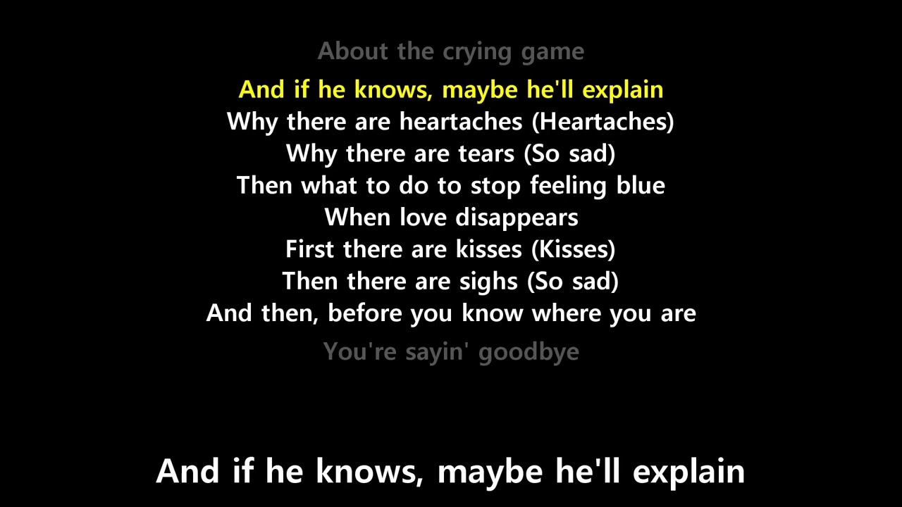 The Crying Game (Lyrics) - Boy George