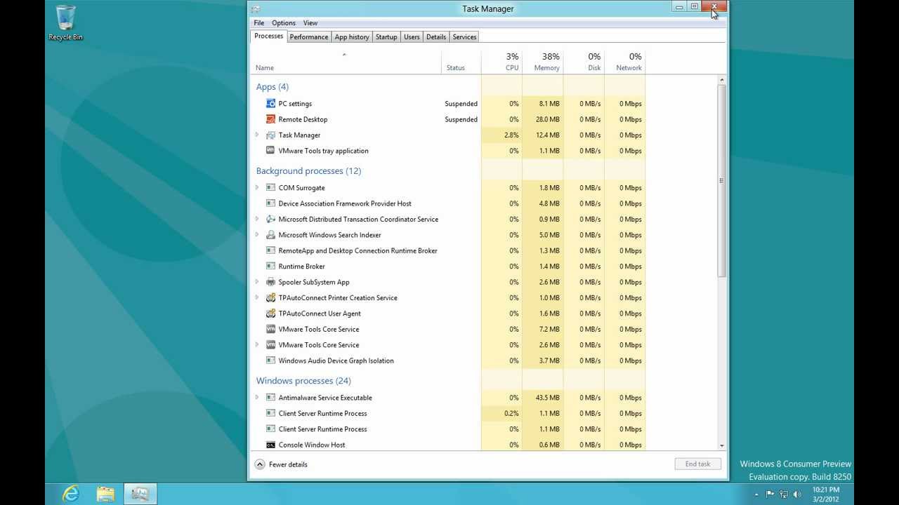 Windows 8 x64 Consumer Preview - Task Manager and Control Panel (NO ...
