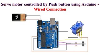 Servo motor controlled by Push button using Arduino - Wired Connection