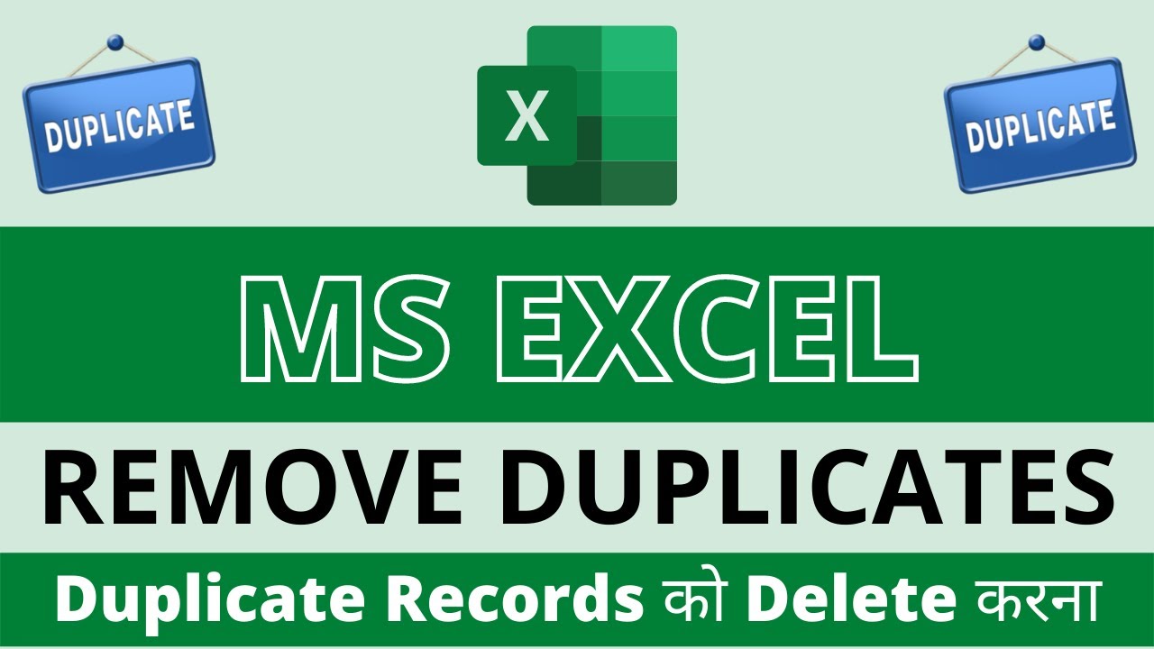 MS EXCEL BASIC TO ADVANCE PART56 REMOVE DUPLICATE REMOVE