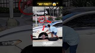 He Thought His Tire Was Stolen 😳 | Genius 3D Prank Gone Viral #shorts