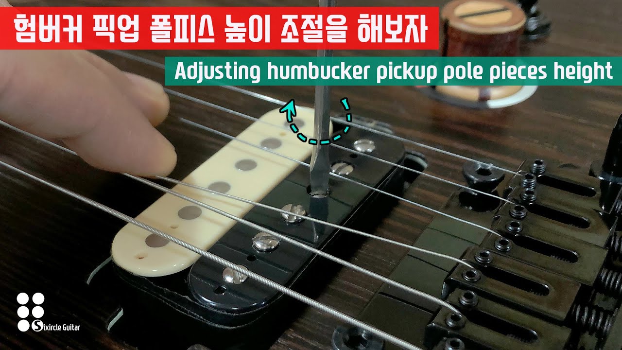 험버커 픽업 폴피스 높이를 조절해 보자 I Adjusting humbuker pickup pole pieces height