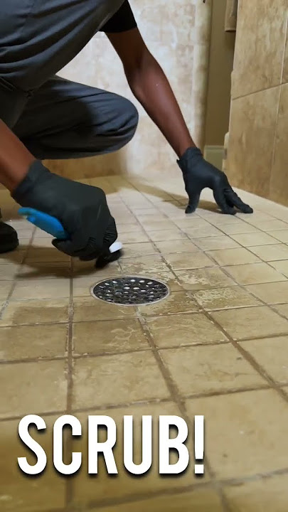Remove soap scum from shower tiles 🧽 #cleaning #shorts #tiktok #floor #hacks