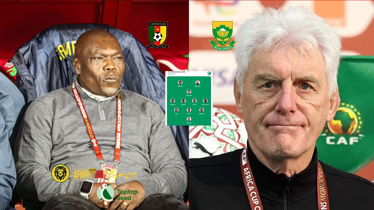 CAMEROUN VS AFRIQUE DU SUD LE 11 PROBABLE DE DAVID PAGOU CONRE HUGO BROOS