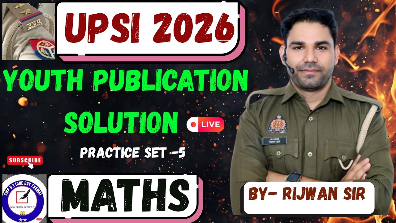 UP SI 2025 | Youth Publication Maths Practice Set-5 | 40/40 Target 🎯 | By Rijwan Sir