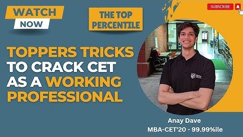 MBA CET STUDY PLAN FOR WORKING PROFESSIONALS | Anay Dave 99.99%ile | JBIMS