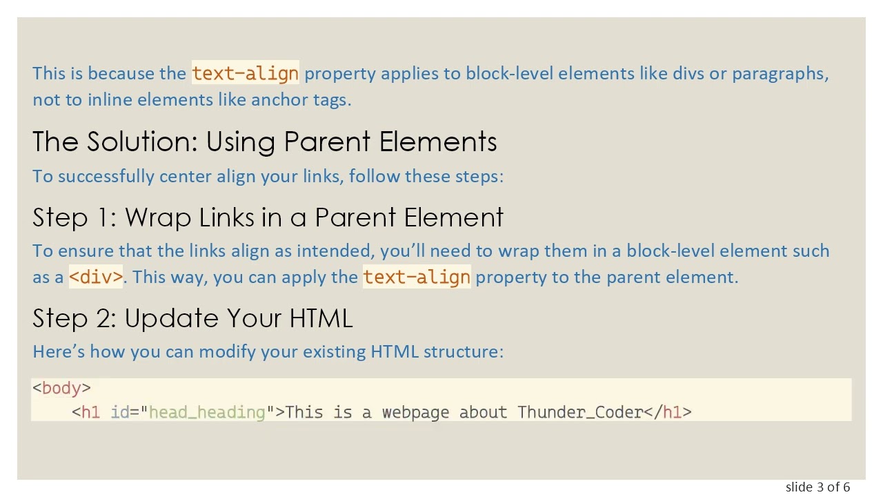 How to Center Align Links Using HTML and CSS