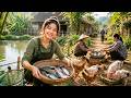 A Relaxing Day on the Farm: Feeding Animals, Catching Fish &amp; Selling at the Village