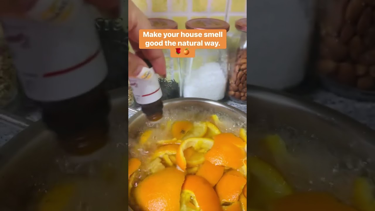 Make your house smell good naturally with orange peels and rosewood oil combo!