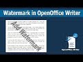 How to Add watermark to OpenOffice Writer Document