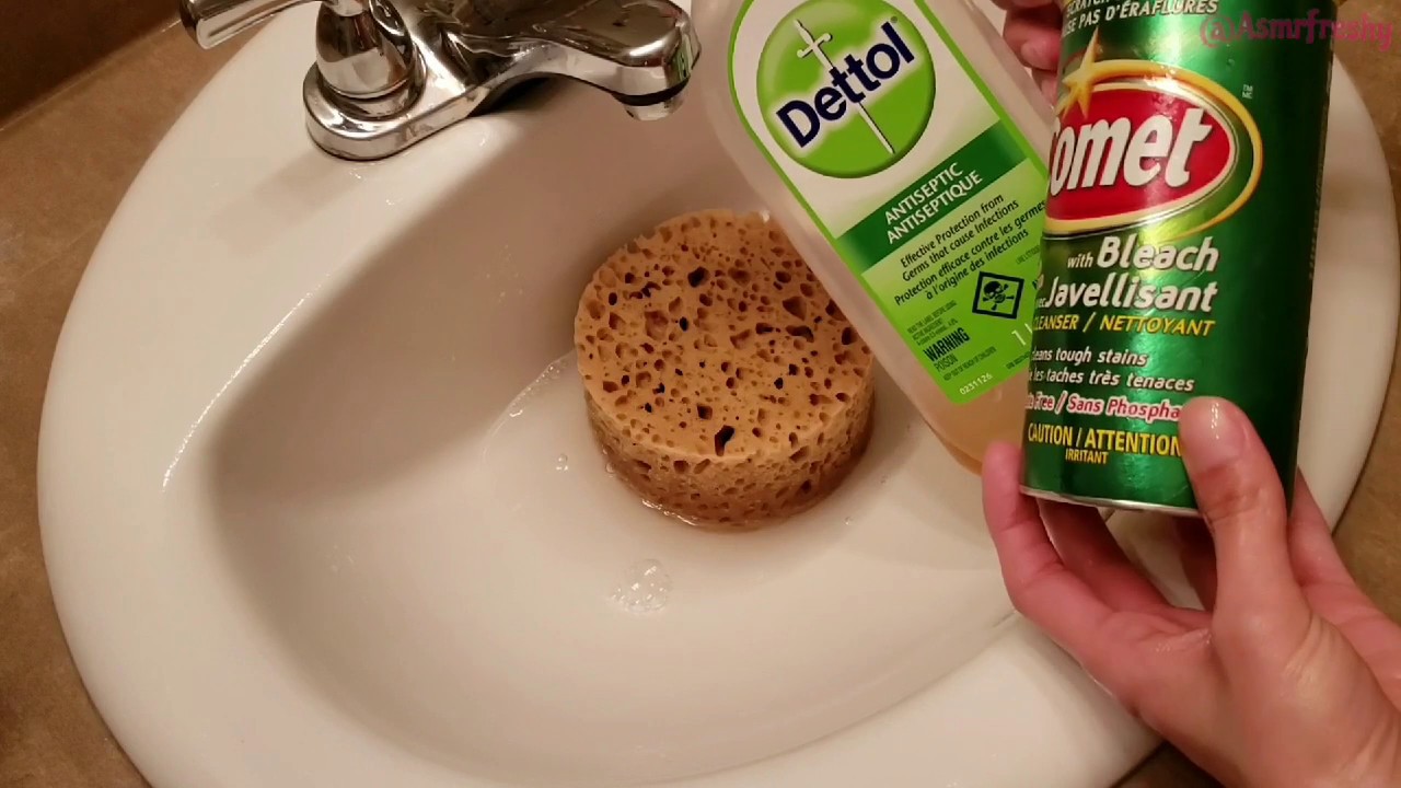 ASMR - Dettol and Comet Squeeze & Rinse - YouTube