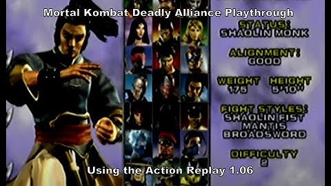 Mortal Kombat Deadly Alliance Kung Lao Playthrough using the Gamecubes Action Replay 1.06 :D #Sub