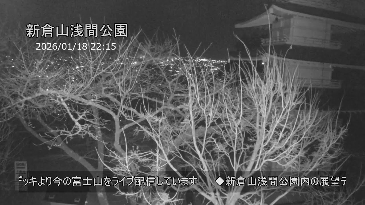 【LIVE】新倉山浅間公園・忠霊塔 展望デッキ ライブカメラ (Mt.Fuji Live Camera from Arakurayama Sengen Park Chureito Pagoda)