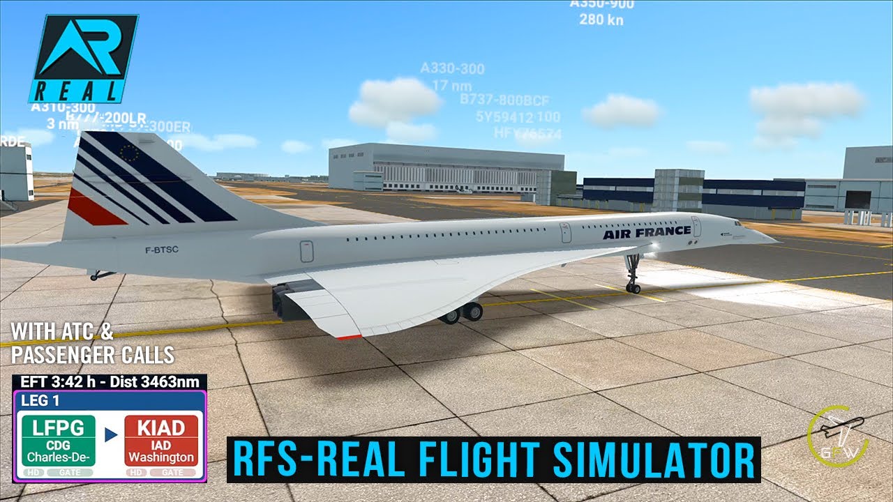 RFS - Real Flight Simulator - Paris to Washington||Full Flight||Concorde|Air France|FullHD|RealRoute