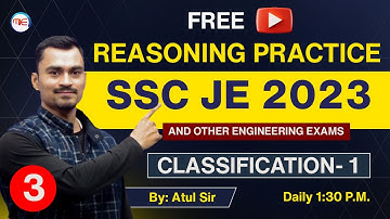 Reasoning For SSC JE 2023 | Classification- 1 | Reasoning Practice For SSC JE 2023  By Atul Sir