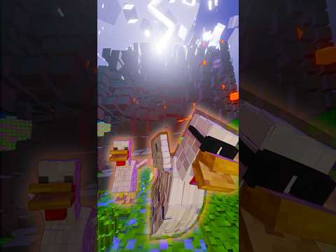 🐔 Chicken out of the Hole ⚡ #minecraft #minecraftanimation #storm #chicken #lightning #shorts