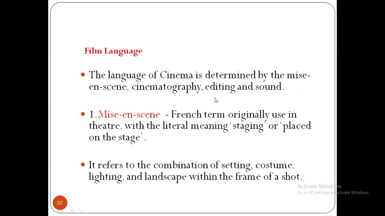 Mise -en-scene - Intro