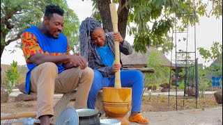 GHANAIAN HUSBAND TEACHES AMERICAN WIFE HOW TO POUND FUFU!! | Village Food In West Africa Ep. 9