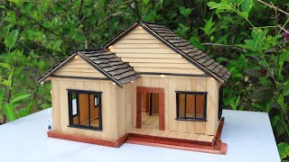 How to make mini wooden house make by wooden ice cream sticks