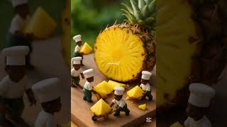 Mini-Chefs Africains Percant Des Fruits Frais Fraîcheur Et Créativité En Miniature