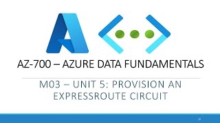 AZ-700 - M03 - Unit 5: Provisioning an express route