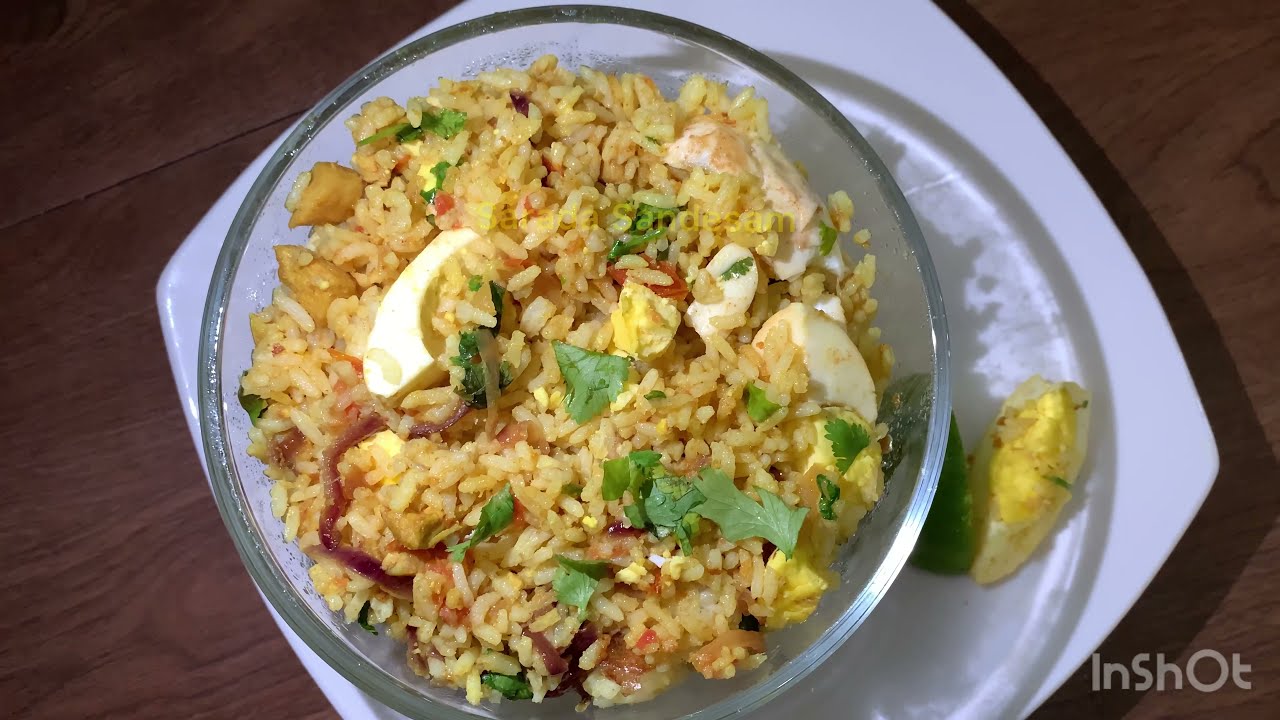 Masala Egg Rice with left overs Easy recipe quick recipe YouTube